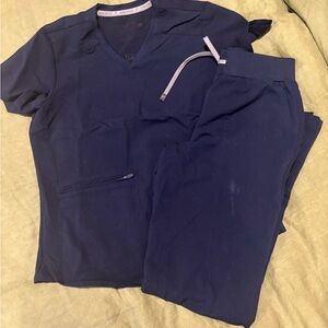 Fabletics Navy Blue Scrub Set